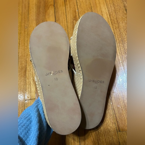 J/Slides QUACKIE Natural Vegan Woven Crossover Wedge Sandal NWOT 10 - Picture 8 of 8